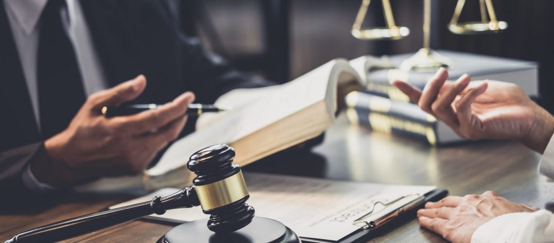 Good service cooperation, Consultation of Businesswoman and Male lawyer or judge counselor having team meeting with client, Law and Legal services concept.; Shutterstock ID 1248019606; purchase_order: Zeus